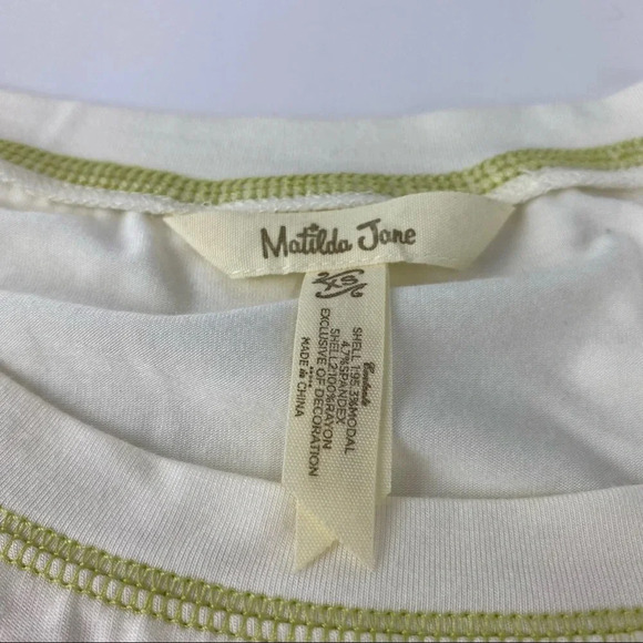 Matilda Jane Womens XS Ventriloquist Cream and Green Striped Tunic Top Blouse - Picture 7 of 7